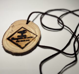 Race medal made of wood